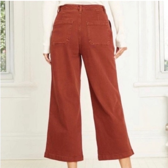 Universal Thread Rust color High Waist Flare Leg Crop Jeans - Picture 2 of 6